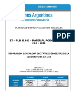 ET - PLB 10.050 Em.3 - PET - Reparación General de Generador Excitartiz de Loc GE-U10