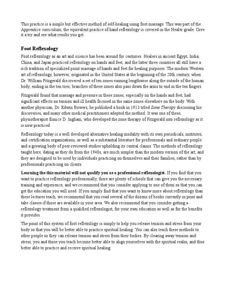 Foot Reflexology Learning The This Material Will Not Qualify You As A