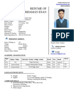 Resume of Hasibur Rhaman Esan: Personal Information