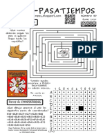 Laberinto, sopa de letras y siluetas en Peque-Pasatiempos no80