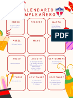 Documento A4 Calendario Cumpleañero Rojo