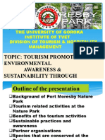 Topic: Tourism Promotes Environmental Awareness & Sustainability Through Port Moresby Nature Park