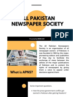 All Pakistan Newspaper Society: Presented by BISMA IJAZ