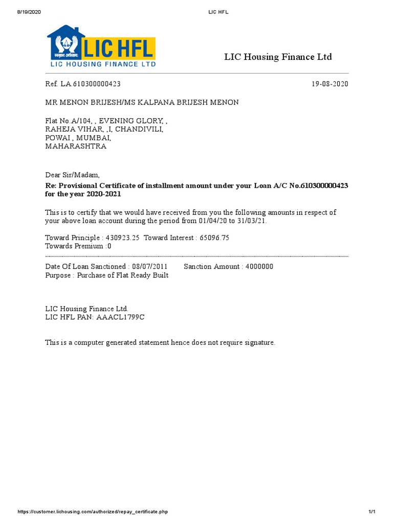 LIC Housing Finance LTD | PDF