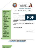 Certification: Barangay Inayawan