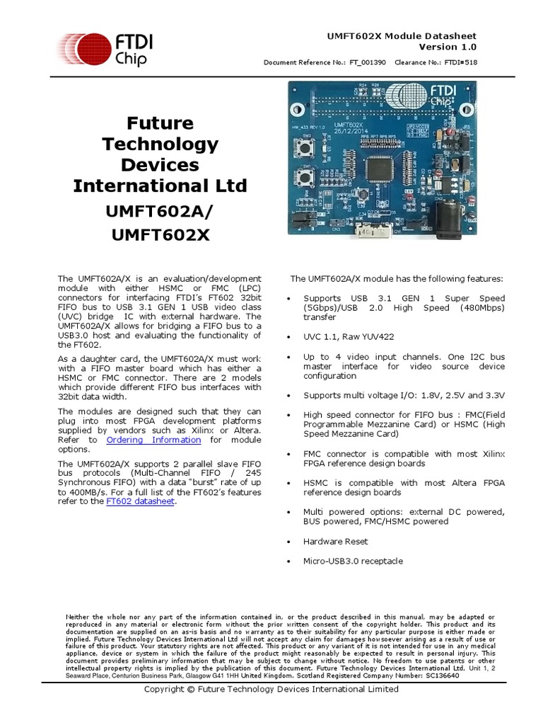 FT602 Module | PDF | Usb | Field Programmable Gate Array