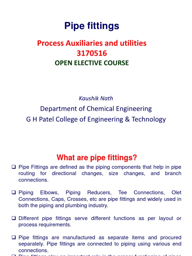 Pipe Fittings | PDF | Pipe (Fluid Conveyance) | Engineering