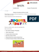 Sports Day Circular For Grade Nur To X