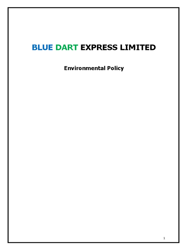 Blue Dart Express Limited's Commitment to Environmental Protection and