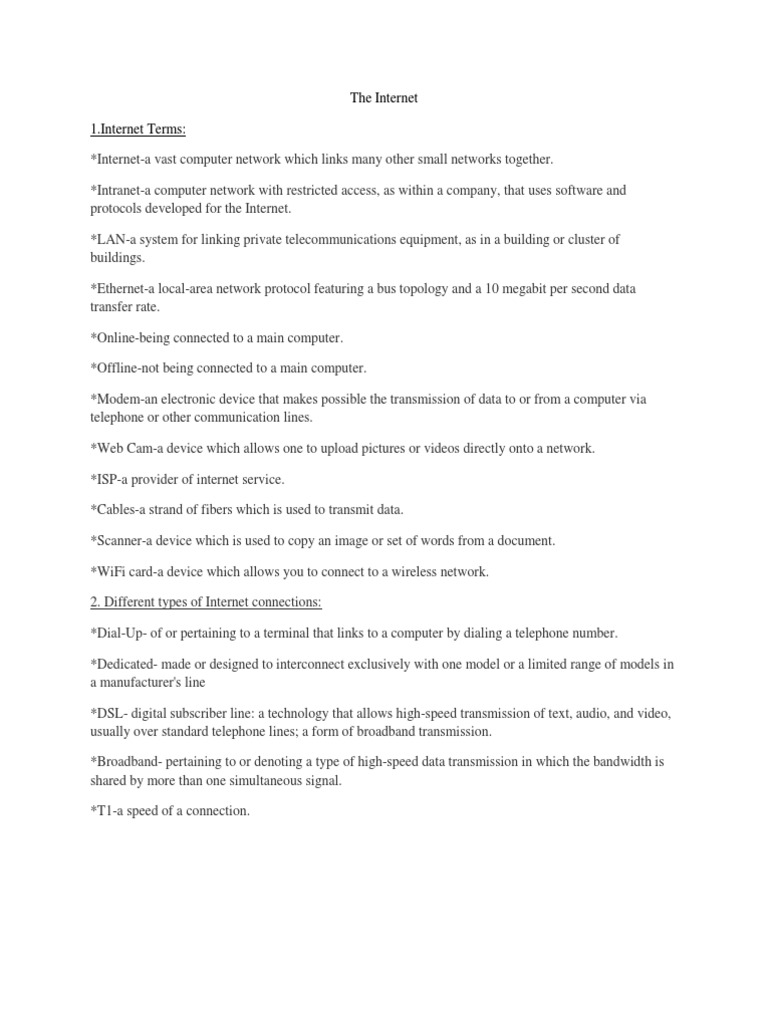 The Internet | PDF | Computer Network | Broadband