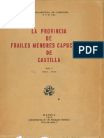 La Provincia DE Frailes Menores Capuchinos DE Castilla: P. Buenaventura de Carrocera O. F. M. Cap