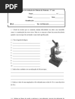 teste ciências 5º ano celula