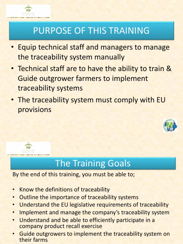 Power Point Traceability Training Pdf Food Safety Supply Chain