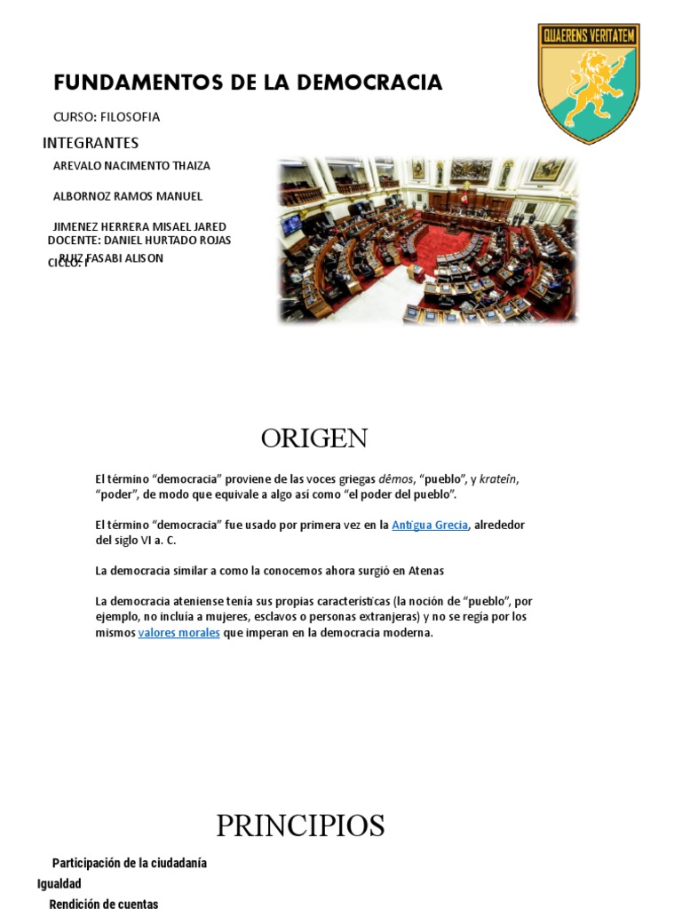 Principios y Tipos de Democracia | PDF | Política | Ciencias sociales