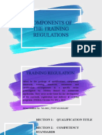 Components of The Training Regulations