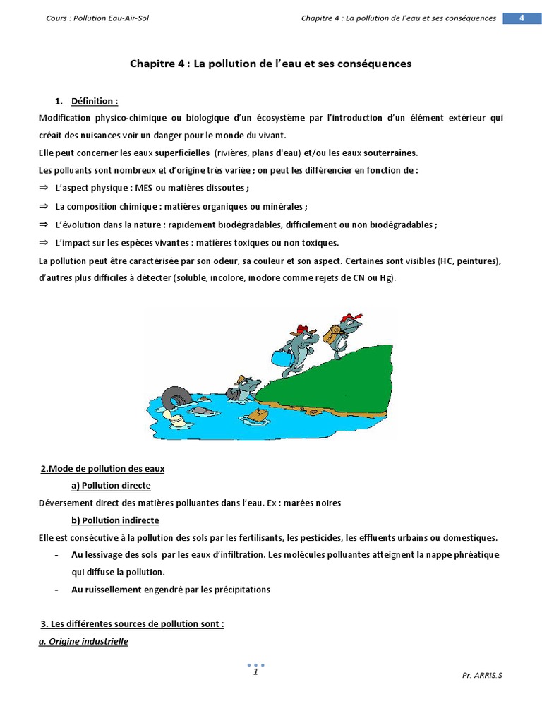 Pollution de l'eau : causes et conséquences | PDF | Pollution de l'eau ...