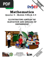 Mathematics: Quarter 4 - Module 4:week 3-5 Illustrating Angles of Elevation and Angles of Depression