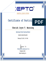 Certificate of Participation