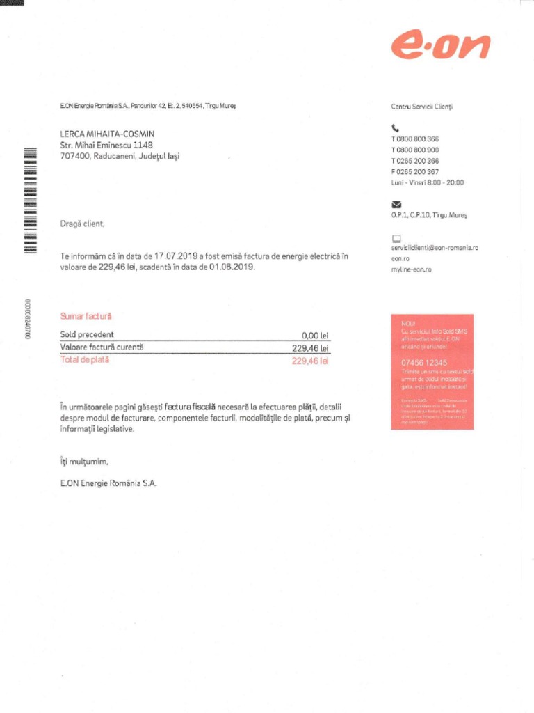 Factura Eon 17 07 2019 Compressed | PDF