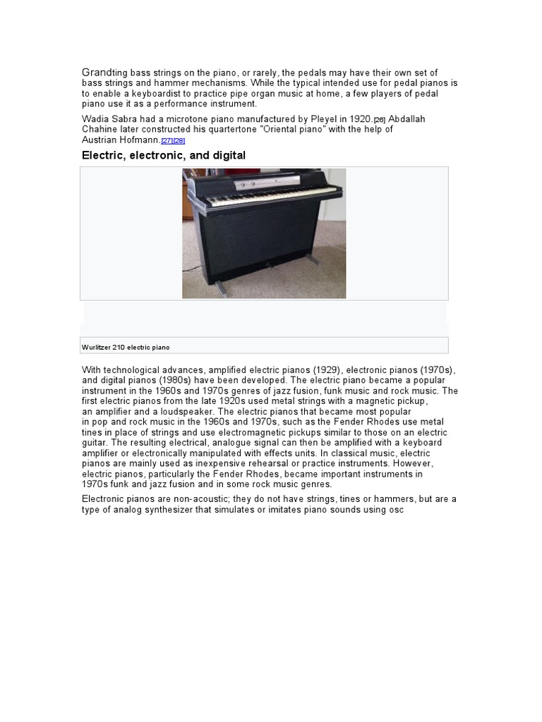 The Evolution of the Electric and Digital Piano From Early Innovations