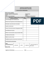 12 - Interview Assessment Form - Non Managerial