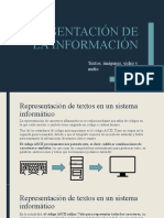 Representación de La Información: Textos, Imágenes, Video y Audio