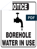 Notice: Borehole Water in Use