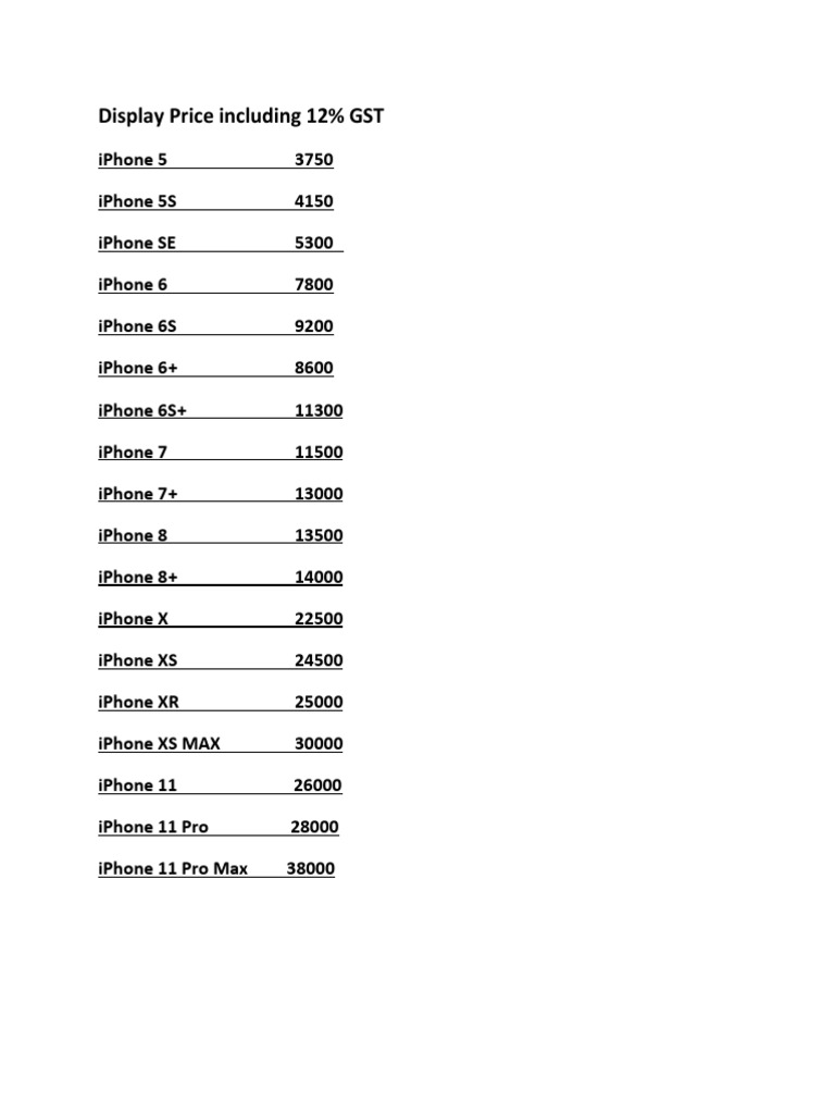 Apple price List PDF