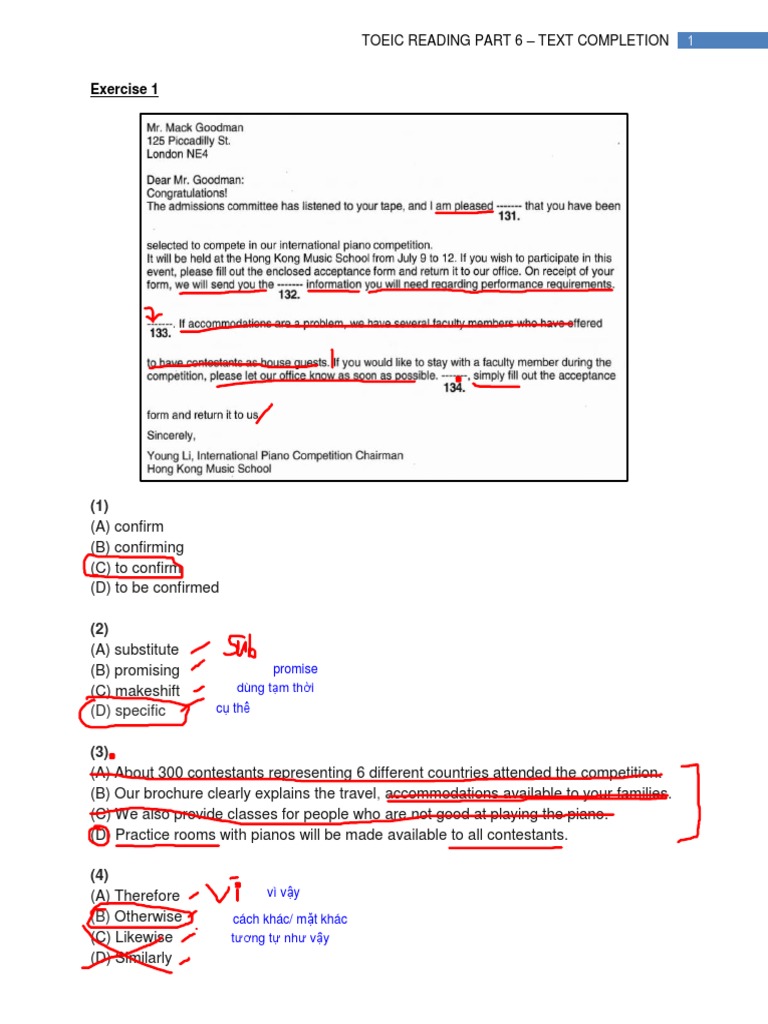 PART 6 - Text Completion 1 | PDF