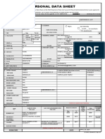 Personal Data Sheet CS Form No. 212 Revised 2017