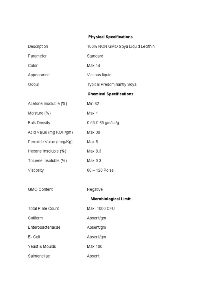 Standard Soya Lecithin PDF