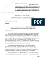 Cdfi Bond Guarantee Program Alternative Financial Structure Term Sheet (Name of Eligible Cdfi) (Address)