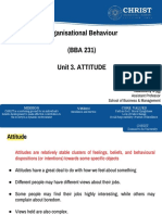 Organisational Behaviour (BBA 231) Unit 3. Attitude: Assistant Professor School of Business & Management