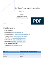 Lecture 1 EBSC7250 Investment in The Creative Industries Public & Private Funding v2 29-06-2022