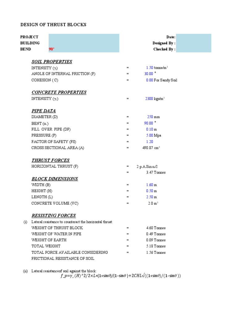 Thrust Block - 250 | PDF | Pipe (Fluid Conveyance) | Length