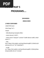 Bootstrap 5 Programs .: Shivanshu 4NN21CS050 1.fixed Container