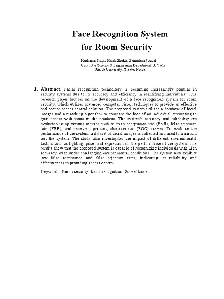 Face Recognition Research Paper PDF Principal Component Analysis