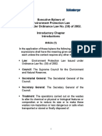 Executive Bylaws of Environment Protection Law Issued Under Ordinance Law No. (30) of 2002. Introductory Chapter Introductions