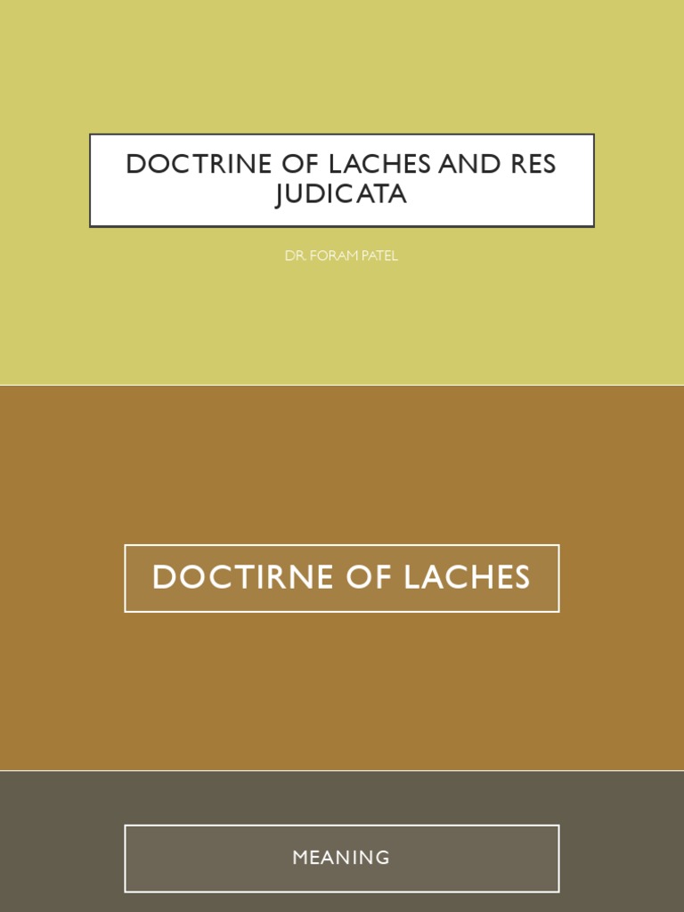 Res Judicata and Laches Download Free PDF Laches (Equity) Res