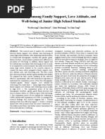 Relationship Among Family Support, Love Attitude, and Well-Being of Junior High School Students