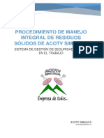 SST-PR-07 Procedimiento de Manejo Integral de Residuos Sólidos