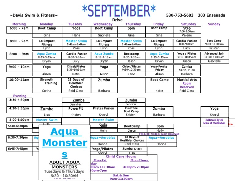 Davis Swim & Fitness Class Schedule | PDF