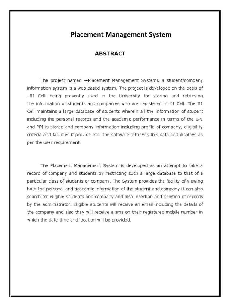 Web-Based Placement Management System | PDF | Software Testing | Java ...