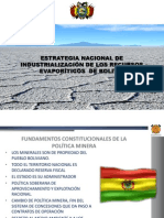 Estrategia Nacional de Industrialización de los Recursos Evaporíticos de Bolivia