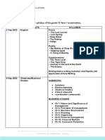 Grade 12 Syllabus and Schedule