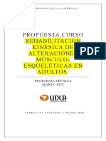 Propuesta Curso Rehabilitación Kinésica de Alteraciones Músculo-Esqueléticas en Adultos