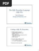 Stored Procedures and SQL PL