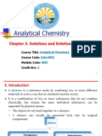 Analytical Chemistry Solutions and Concentrations