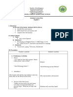 Detailed Lesson Plan English 5: Sagrada Familia Elementary School