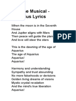 Hair - Aquarius Lyrics